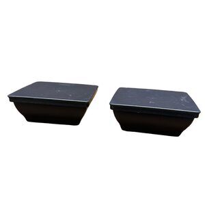 Pair of Tupperware Get together dark grey square containers with lids 200ml each